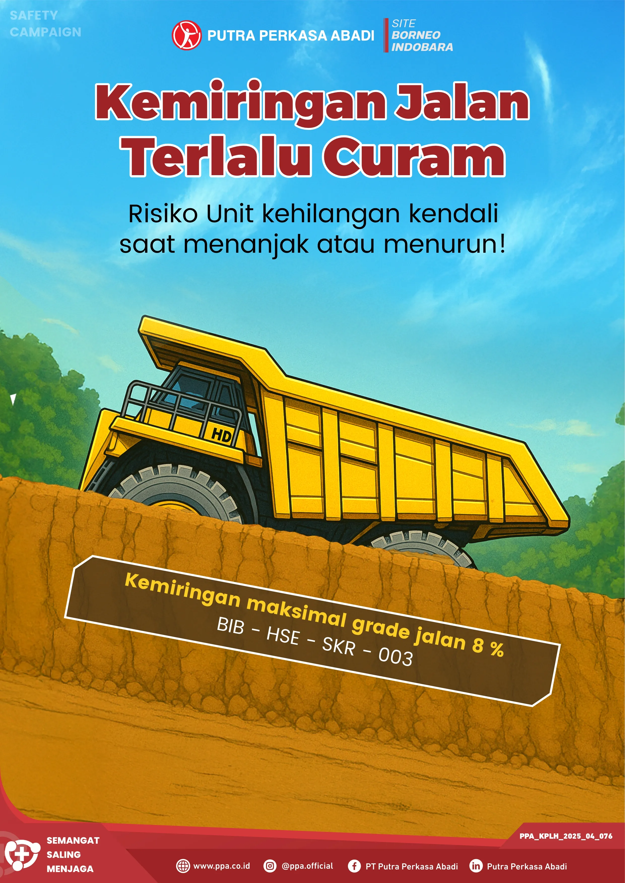 Waspada Kemiringan Jalan Terlalu Curam, Kendalikan Risiko Sebelum Terjadi Insiden